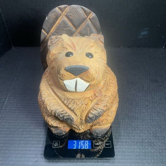 VINTAGE HANDCARVED WOODEN BEAVER FROM COLORADO Approx 10” 4lbs - Picture 16 of 16